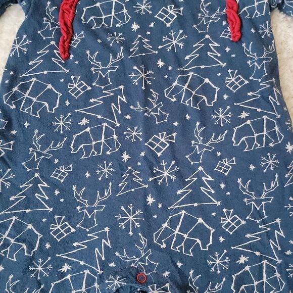 BURT'S BEES BABY NAVY BLUE CHRISTMAS CONSTELLATIONS ROMPER, SIZE 18 MONTHS - Picture 5 of 9